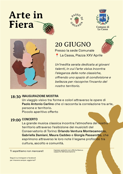 Serata "Arte in Fiera" Sabato 20 Giugno 2026